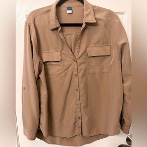 Old Navy Women's Tan Button Down Shirt